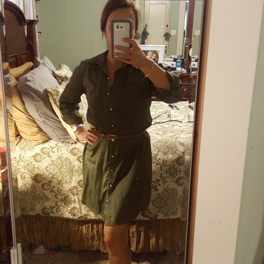 Size small olive green dress with belt
